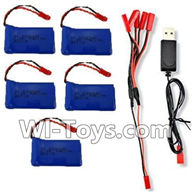 Wltoys V686 V686G V686K parts-17 3.7V 780mAh LiPo Battery(5pcs) & 1-TO-5 Conversion wire & USB Charger For Wltoys V686 V686G Quadcopter parts,V686 Drone Spare parts